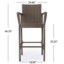 Load image into Gallery viewer, Outdoor Wicker Barstools With Rattan And Iron Frame