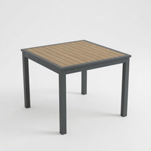 Load image into Gallery viewer, Outdoor Square Patio Slatted Dining Table - Gray