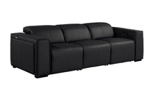 Load image into Gallery viewer, Top Grain Leather Reclining Metal USB Sofa (720386) - Black
