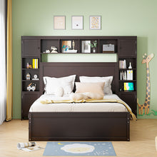 Load image into Gallery viewer, Bed With All In One Cabinet, Shelf And Sockets, Twin Long Trundle