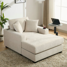 Load image into Gallery viewer, Oversized Chaise Lounger Modern Style Sofa Couch, With Pillows, Charge Station & Cup Holders