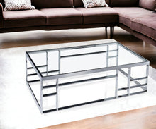 Load image into Gallery viewer, Glass Rectangular Coffee Table - Silver And Clear