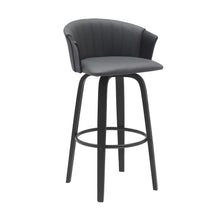 Load image into Gallery viewer, 30" Faux Leather Swivel Bar Height Bar Chair - Dark Gray And Black
