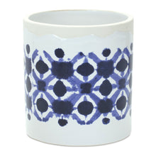 Load image into Gallery viewer, Geometric Round Pot Planters (Set of 2) - White / Blue