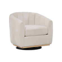 Load image into Gallery viewer, 360 Degrees Swivel Upholstered Barrel Armchair For Living Room - Ivory