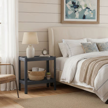 Load image into Gallery viewer, Yonda - Nightstand With 2 Shelves, Poplar And Construction, Design For Bedroom Storage - Black