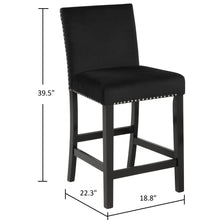 Load image into Gallery viewer, 5 Piece Counter Height Dining Set With Table, Tufted Nail Head Chairs - Black