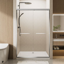 Load image into Gallery viewer, Aluminum Frame Double Double Soft Close Shower Door, Tempered Glass And Dual Stainless Steel Handles