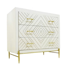 Load image into Gallery viewer, Solid Wood Three Drawer Dresser - Ivory