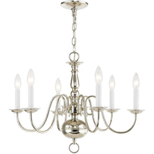 Load image into Gallery viewer, 18'' Six Light Dimmable Chandelier With Shades - Nickel