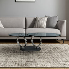 Load image into Gallery viewer, 32" Contemporary Glass And Metal Round Abstract Coffee Table - Clear