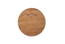 Load image into Gallery viewer, 24" Solid Wood And Iron Round Cross Legs End Table - Brown And Black