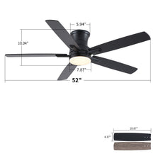 Load image into Gallery viewer, Mordern Flush Mount Ceiling Fan With Light And Remote Control