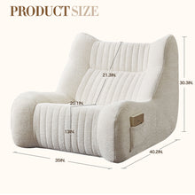 Load image into Gallery viewer, Bean Bag Chair For Adults, Lazy Floor Sofa Couch Memory Foam Bean Bag Sofas Chenille Fabric Reading Chair Comfortable Corner Lounge Sofa For Living Room - White