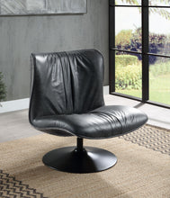 Load image into Gallery viewer, Piotr - Top Grain Leather Accent Chair With Swivel - Black