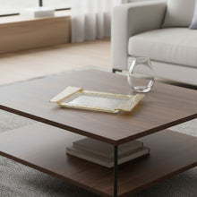 Load image into Gallery viewer, 13" Glass Snack Or Vanity Tray - Clear / Gold