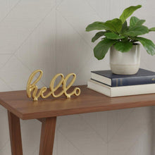 Load image into Gallery viewer, Hello Hand Painted Tabletop Sculpture - Gold