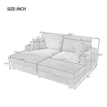 Load image into Gallery viewer, Oversized Loveseat Chaise With 2 USB Ports, 2 Cup Holders And 2 Throw Pillows