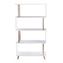 Load image into Gallery viewer, Squiggle Four Tier Etagere Bookcase - White