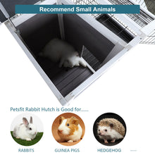 Load image into Gallery viewer, Two Tier Wooden Indoor / Outdoor Rabbit Cage For Small Animals With Runway And Leak-Proof Plastic Tray