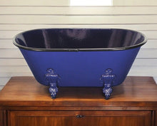 Load image into Gallery viewer, Hand Painted Decorative Tub Tabletop Sculpture (399641) - Blue
