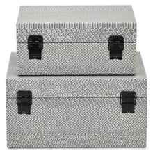 Load image into Gallery viewer, Hand Painted Decorative Box (Set of 2) - Gray