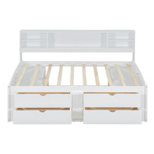 Load image into Gallery viewer, Daybed With 2 Bedside Cabinets, Upper Shelves And 4 Drawers