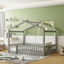 Load image into Gallery viewer, Bed House Bed Frame With Fence
