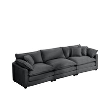 Load image into Gallery viewer, Mid-Century Modern 3 Seater Sectional Sofa With Arm And Throw Pillows