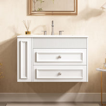 Load image into Gallery viewer, Wall Mounted Bathroom Vanity With 2 Drawers, Sink, Floating Storage Unit