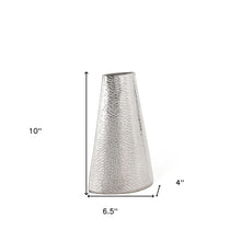 Load image into Gallery viewer, Hammered Cone Table Vase - Silver