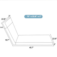 Load image into Gallery viewer, 2 Piece Chaise Lounge Chair Cushion Set With Ties