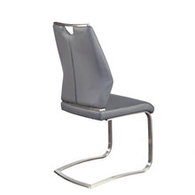 Load image into Gallery viewer, Upholstered Leather Dining Side Chairs (Set of 2) - Gray / Silver