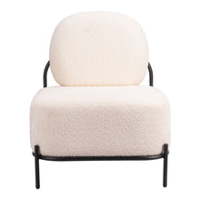Load image into Gallery viewer, 27" Modern Sherpa And Upholstered Side Chair - Vanilla