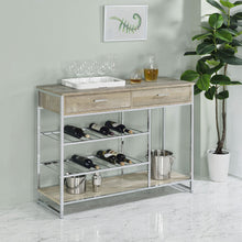 Load image into Gallery viewer, Ethel - 2 Drawer Home Bar Storage With Wine Rack - Oak