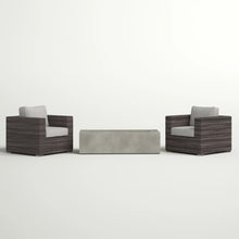 Load image into Gallery viewer, Outdoor Rattan Wicker Seating Set With Cushions 2 Person Patio Furniture - Espresso / Gray
