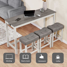 Load image into Gallery viewer, 4 Piece Bar Table Set With Power Outlet