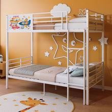 Load image into Gallery viewer, Bunk Bed, Convertible To 2 Separate Twin Size Beds With Full Length Guardrail & Ladder, No Box Spring Needed - White