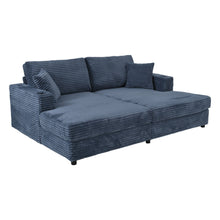 Load image into Gallery viewer, Oversized Loveseat Chaise With 2 USB Ports, 2 Cup Holders And 2 Throw Pillows