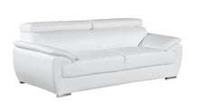 Load image into Gallery viewer, Leather Sofa With Silver Legs - White