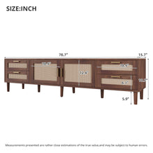 Load image into Gallery viewer, TV Stand, Media Console With 4 Drawers, Soft Closing Hinges - Dark Brown