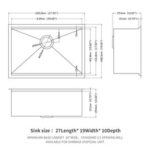 Load image into Gallery viewer, Single Bowl, Undermount Workstation, Kitchen Sink With Accessories
