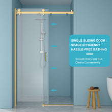 Load image into Gallery viewer, Modern Single Slide Shower Door, Tempered Glass, Stainless Steel Frame