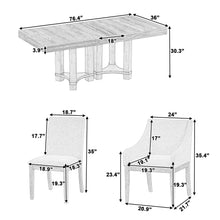 Load image into Gallery viewer, Topmax - 7 Piece Rustic Extendable Dining Table Set With Removable Leaf, 2 Arm Chairs And 4 Armless Chairs