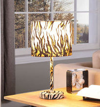 Load image into Gallery viewer, 19" Bedside Table Lamp With Brown And Black Drum Shade - Brown And Black