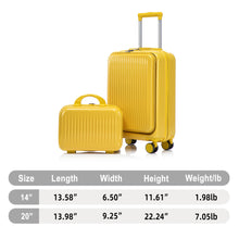 Load image into Gallery viewer, Luggage Set With Cosmetic Case, Combination Lock, Front Opening Design