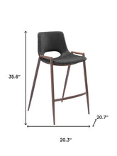 Load image into Gallery viewer, Steel Low Back Counter Height Bar Chairs (Set of 2) - Black And Brown