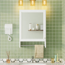 Load image into Gallery viewer, 3 In 1 Wall Mounted Bathroom Mirror Cabinet With Adjustable Shelf, Soft Close Door, Mirror & Towel Bar - White