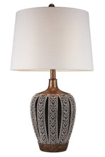 Load image into Gallery viewer, Primo Tall Table Lamp With White Lamp Shade - Brown