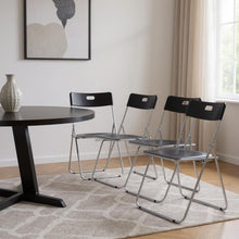 Load image into Gallery viewer, Open Back Dining Side Chairs (Set of 4) - Black / Silver